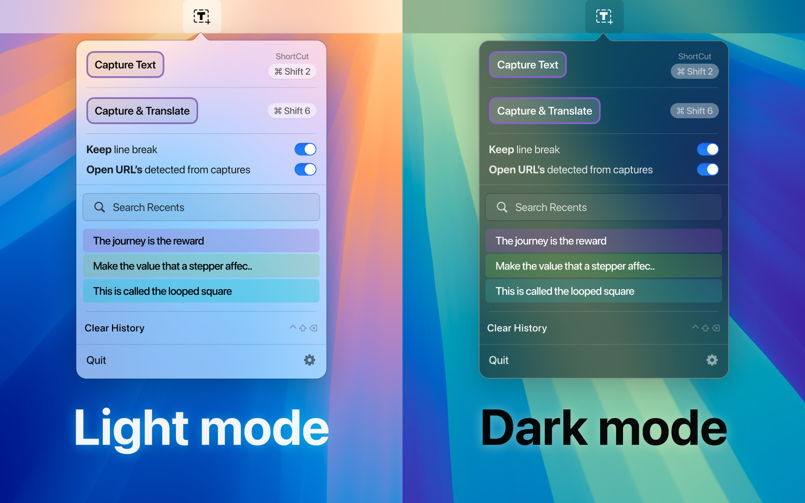 Textly light and dark mode