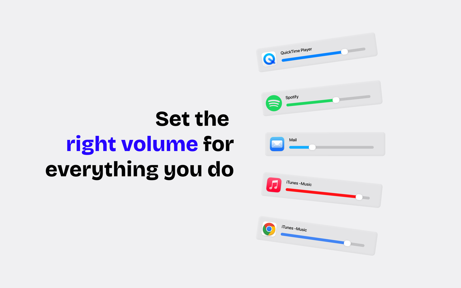 Volora showing different volume levels for individual Mac apps